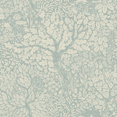 Galerie Hjarterum Collection Orange Olle Forest Leaf Motif Wallpaper Roll