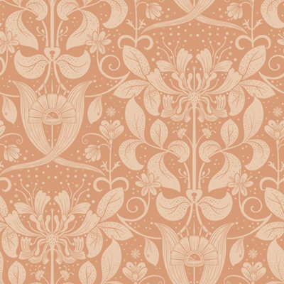 Galerie Hjarterum Collection White Berit Honeysuckle Trellis Wallpaper Roll