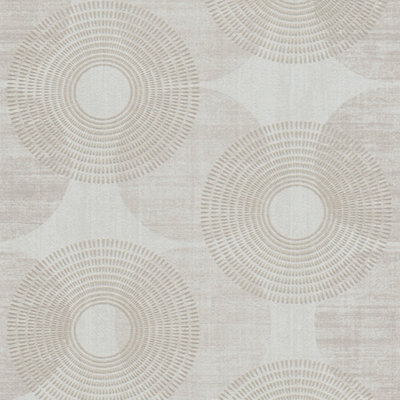 Galerie Home Collection Beige Circle Motif Wallpaper Roll