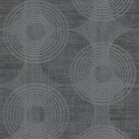 Galerie Home Collection Black Glitter Circle Motif Wallpaper Roll