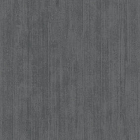 Galerie Home Collection Black Plain Distressed Effect Wallpaper Roll