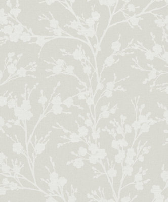 Galerie Home Collection Greige Floral Trail Wallpaper Roll