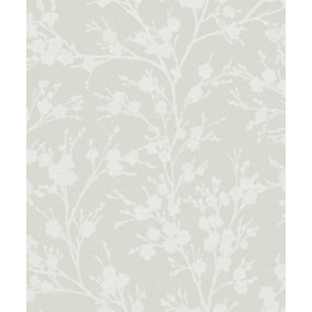 Galerie Home Collection Greige Floral Trail Wallpaper Roll