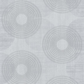 Galerie Home Collection Grey Circle Motif Wallpaper Roll