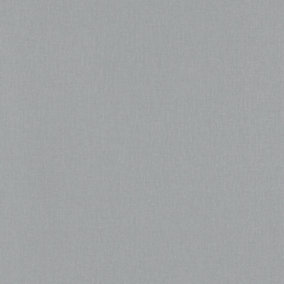 Galerie Home Collection Grey Plain Linen Effect Wallpaper Roll