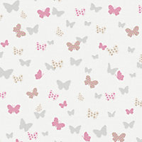 Galerie Home Collection Pink Butterfly Motif Wallpaper Roll