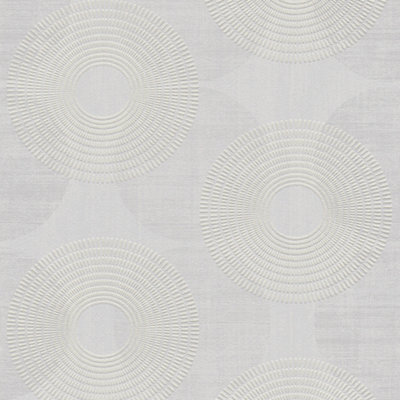 Galerie Home Collection Silver Circle Motif Wallpaper Roll