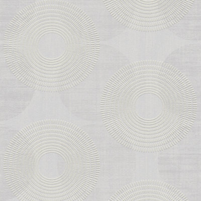Galerie Home Collection Silver Circle Motif Wallpaper Roll