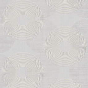 Galerie Home Collection Silver Circle Motif Wallpaper Roll