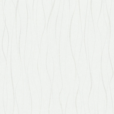 Galerie Home Collection White Geometric Wave Lines Wallpaper Roll
