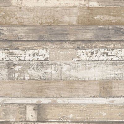 Galerie Homestyle Beige Brown Beachwood Smooth A4 Wallpaper Sample