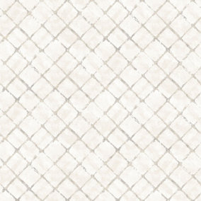 Galerie Homestyle Beige Grey Chicken Wire Smooth Wallpaper