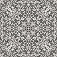 Galerie Homestyle Black Silver Floral Tile Smooth Wallpaper