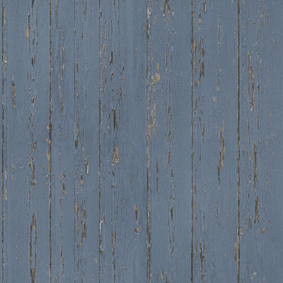 Galerie Homestyle Blue Black Shiplap Smooth Wallpaper