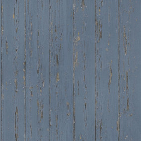 Galerie Homestyle Blue Black Shiplap Smooth Wallpaper
