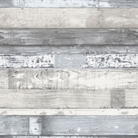 Galerie Homestyle Blue Grey Beachwood Smooth Wallpaper