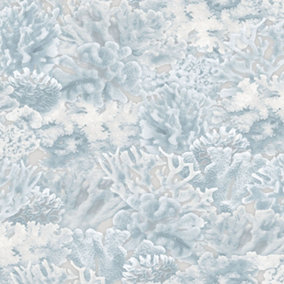 Galerie Homestyle Blue Grey Ocean Coral Smooth Wallpaper