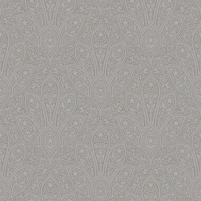 Galerie Homestyle Dark Grey Distressed Paisley Smooth Wallpaper