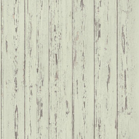 Galerie Homestyle Green Brown Shiplap Smooth Wallpaper
