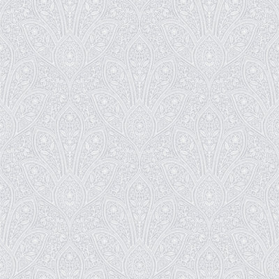 Galerie Homestyle Grey Distressed Paisley Smooth Wallpaper