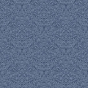 Galerie Homestyle Navy Blue Distressed Paisley Smooth Wallpaper