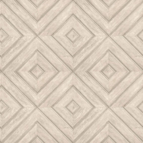 Galerie Homestyle Tan Wood Tile Smooth Wallpaper