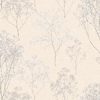 Galerie Homestyle White Beige Grey Queen Annes Lace Smooth Wallpaper