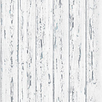 Galerie Homestyle White Blue Grey Shiplap Smooth Wallpaper