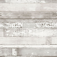 Galerie Homestyle White Light Grey Beachwood Smooth Wallpaper