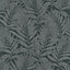 Galerie Hotel Black/Silver Glitter Botanical Palm Leaf Design Wallpaper Roll