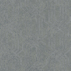Galerie Hotel Grey Embossed Geometric Glitter Trellis Wallpaper Roll