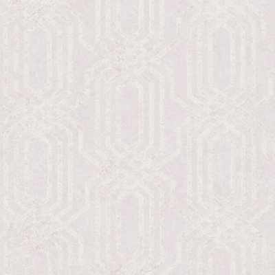 Galerie Hotel Pink Embossed Geometric Glitter Trellis Wallpaper Roll