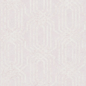 Galerie Hotel Pink Embossed Geometric Glitter Trellis Wallpaper Roll
