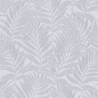 Galerie Hotel Pink/Grey Glitter Botanical Palm Leaf Design Wallpaper Roll