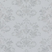 Galerie Hotel Silver/Grey Embossed Damask Glitter Wallpaper Roll
