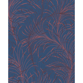 Galerie Imagine Blue Red Wispy Swirl Design Embossed Wallpaper