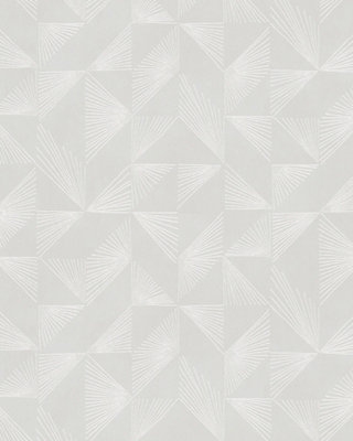 Galerie Imagine Greige Pearl Geometric Fan Embossed Wallpaper