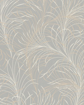 Galerie Imagine Grey Beige Wispy Swirl Design Embossed Wallpaper