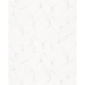 Galerie Imagine Off White Pearl Geometric Fan Embossed Wallpaper