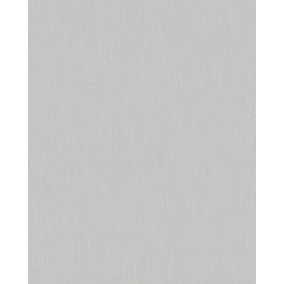 Galerie Imagine Silver Plain Linen Textured Wallpaper