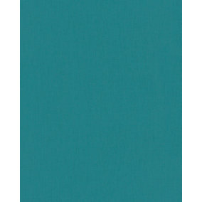 Galerie Imagine Turquoise Plain Linen Textured Wallpaper
