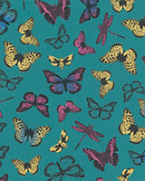 Galerie Imagine Turquoise Yellow Butterflies Embossed Wallpaper