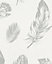 Galerie Imagine White Silver Bold Feathers Embossed Wallpaper