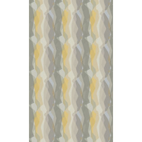 Galerie Imagine Yellow Grey Graphic Stripes Smooth Wallpaper
