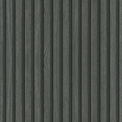 Galerie Industrial Effects Anthracite Stripe Wood Panel Wallpaper Roll