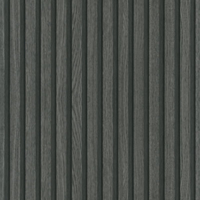 Galerie Industrial Effects Anthracite Stripe Wood Panel Wallpaper Roll