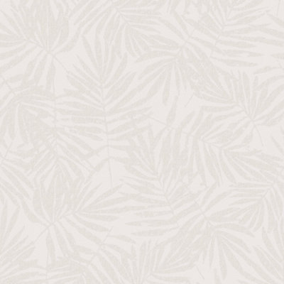 Galerie Industrial Effects Beige Floral Leaf Pearlescent Wallpaper Roll