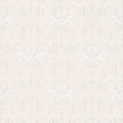 Galerie Industrial Effects Beige Floral Swirl Pearlescent Wallpaper Roll