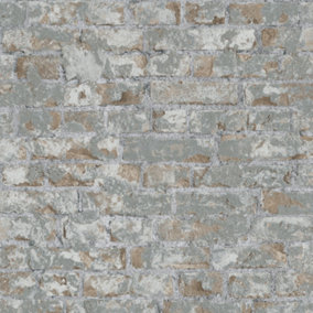 Galerie Industrial Effects Beige Glass Stone Brick Effect Wallpaper Roll
