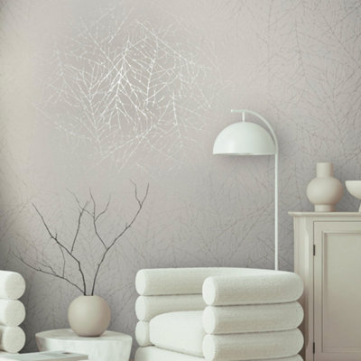 Galerie Industrial Effects Beige Graphic Tree Stem Wallpaper Roll